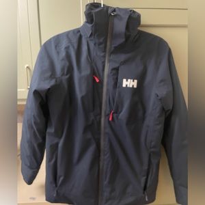 Helly Hanson navy blue ski jacket and ski pants.